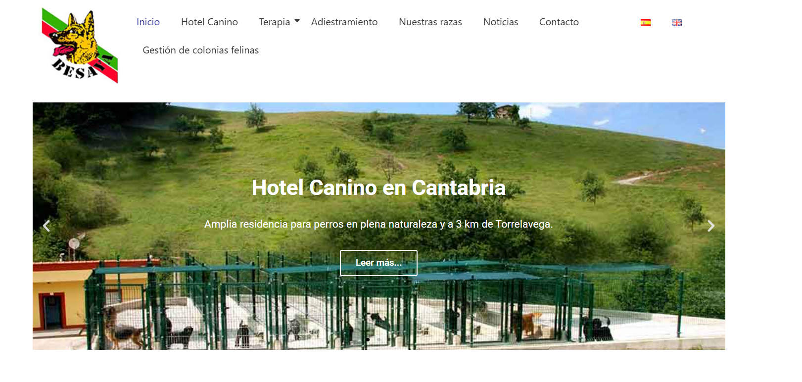 Web actual del Centro Canino Besaya